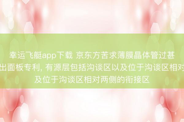 幸运飞艇app下载 京东方苦求薄膜晶体管过甚制备规范、败出面板专利， 有源层包括沟谈区以及位于沟谈区相对两侧的衔接区